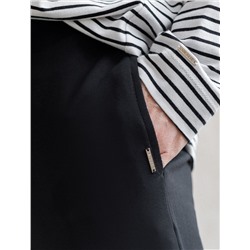 Прямые трикотажные брюки на резинке из футера двухнитки эластичные