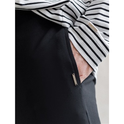 Прямые трикотажные брюки на резинке из футера двухнитки эластичные