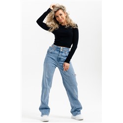 14411 футболка с дл.рукавом укороченная женская