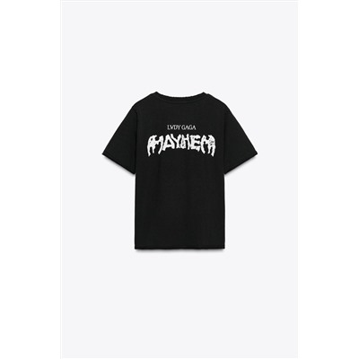 LADY GAGA FADED-EFFECT T-SHIRT