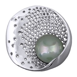 Брошь (Майорка 16мм мята; покрытие родий), Есть комплект