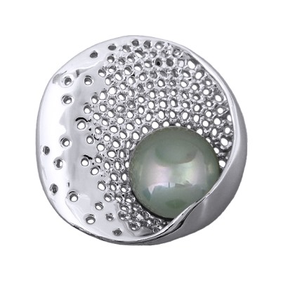 Брошь (Майорка 16мм мята; покрытие родий), Есть комплект