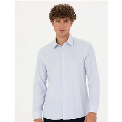 Mavi Slim Fit Uzun Kollu Gömlek