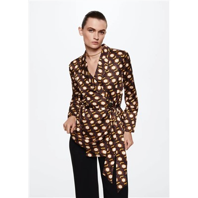 Americana cruzada estampado geométrico  -  Mujer | MANGO OUTLET Melilla