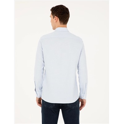 Açık Mavi Slim Fit Uzun Kollu Gömlek