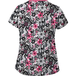 UA Floral A Gogo White Scrub Top