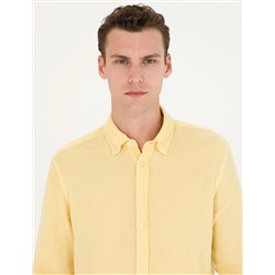 Sarı Regular Fit Uzun Kollu Gömlek