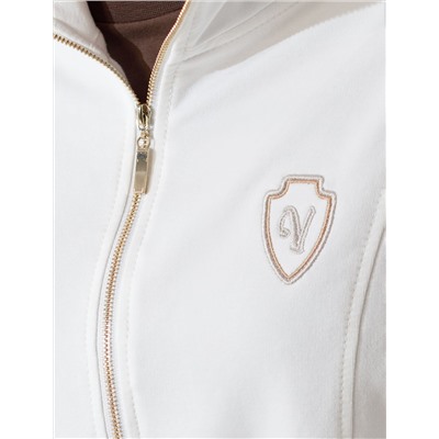 Джемпер с воротом на молнии и лампасами из футера двухнитки с эластаном