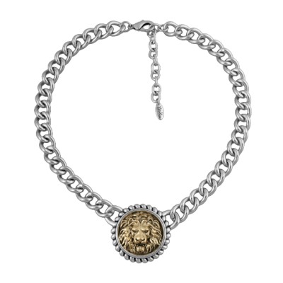 Колье огненный лев (покрытие античное серебро, античное золото) 45-50см, Есть комплект