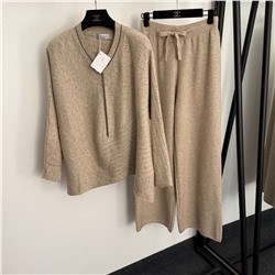 Женский вязаный костюм в полоску с кисточками  Brunell*o Cucinell*i