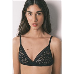 Sujetador trinagular NATURAL encaje negro