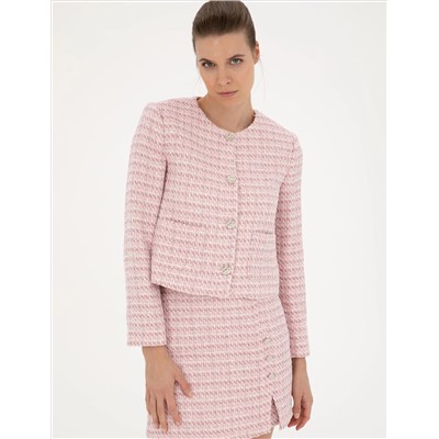 Pembe Tüvit Crop Ceket