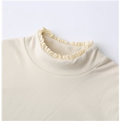 Женская свободная кофта с длинными рукавами и кружевной отделкой