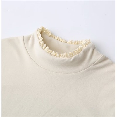 Женская свободная кофта с длинными рукавами и кружевной отделкой