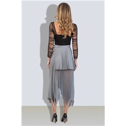 Falda plisada Gris claro jaspeado
