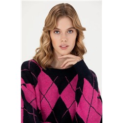 Kadın Lacivert Bisiklet Yaka Kazak