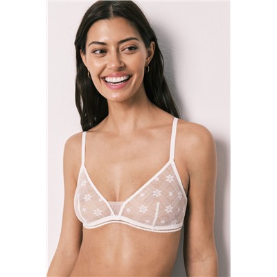 Sujetador triangular encaje blanco NATURAL