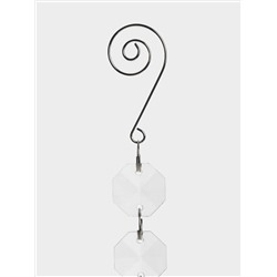 Украшение декоративное, 25 см, подвесное, акрил/металл, Снежинка с кристаллом, Event