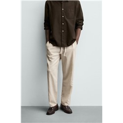 RELAXED FIT COTTON-LINEN TROUSERS