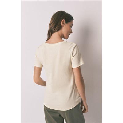 Camiseta manga corta algodón amarilla