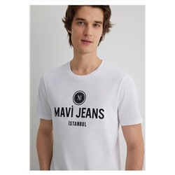 Mavi Jeans Baskılı Beyaz Tişört Slim Fit / Dar Kesim 066195-620