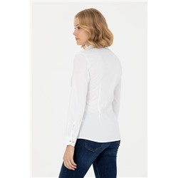 Kadın Beyaz Uzun Kollu Basic Gömlek