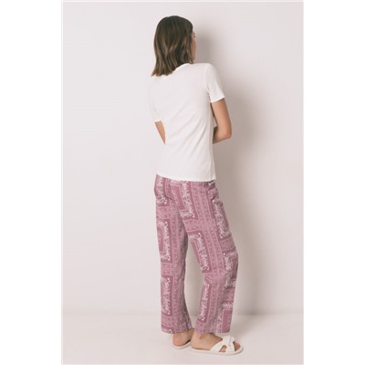 Pijama largo algodón estampado flores