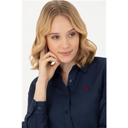 Kadın Lacivert Uzun Kollu Basic Gömlek