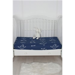 Простыня на резинке из поплина на прямоугольный матрас 120х НАТАЛИ #980327