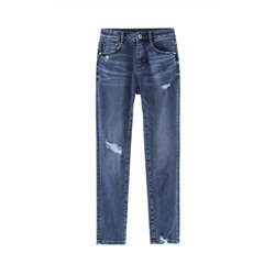 Vaquero slim de tiro alto Azul marino