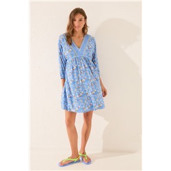 Camisola midi flores manga abullonada