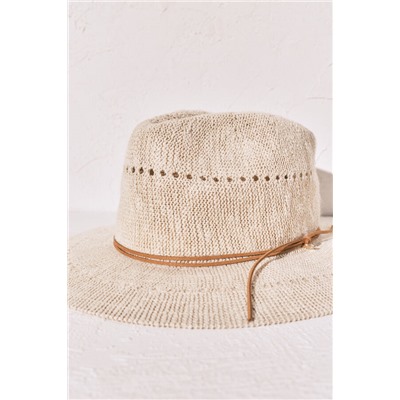 Sombrero efecto rafia beige