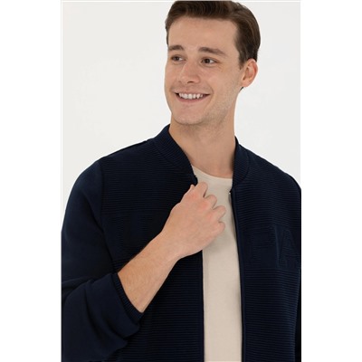 Erkek Lacivert Triko Hırka