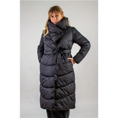 Стеганое пальто с бантом арт.817