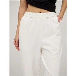 Белые зауженные брюки из хлопка