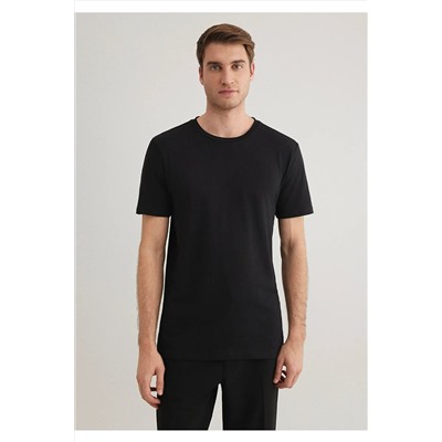 Mavi Stretch Siyah Basic Tişört Fitted / Vücuda Oturan Kesim 061747-900