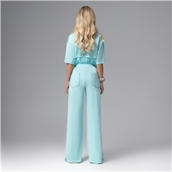 Брюки с двойным поясом, Раскованный шик (лазурные)