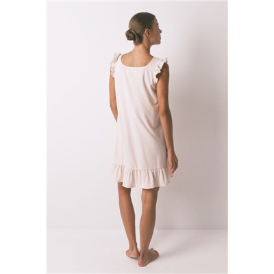 Camisón corto canalé rosa