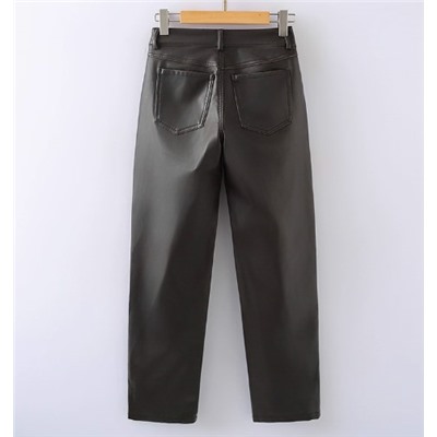 Женские повседневные облегающие кожаные брюки
