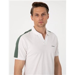 Haki Kol Detaylı Slim Fit Polo Yaka Tişört