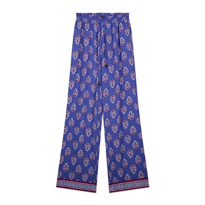 Pantalón largo estampado sello azul