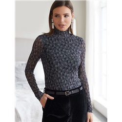 Водолазка с прозрачными рукавами