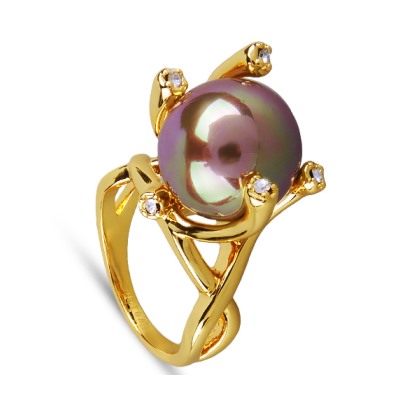 Кольцо (Майорка 14мм шоколад; покрытие золото), Есть комплект