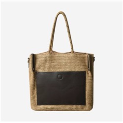 Вместительная соломенная сумка через плечо с магнитной застежкой экспорт Desig*n aera