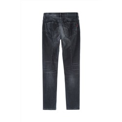 Vaquero skinny push-up de tiro alto Negro