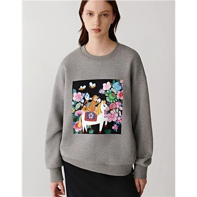 Женский свитшот с ярким принтом  АЙСИК*Л