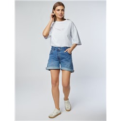 Шорты из эластичного денима