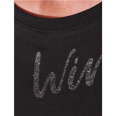 Нарядная футболка с блестящим принтом