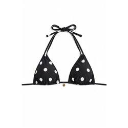 Top bikini triangular estampado lunares reversible