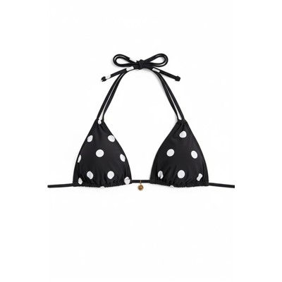 Top bikini triangular estampado lunares reversible